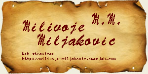 Milivoje Miljaković vizit kartica